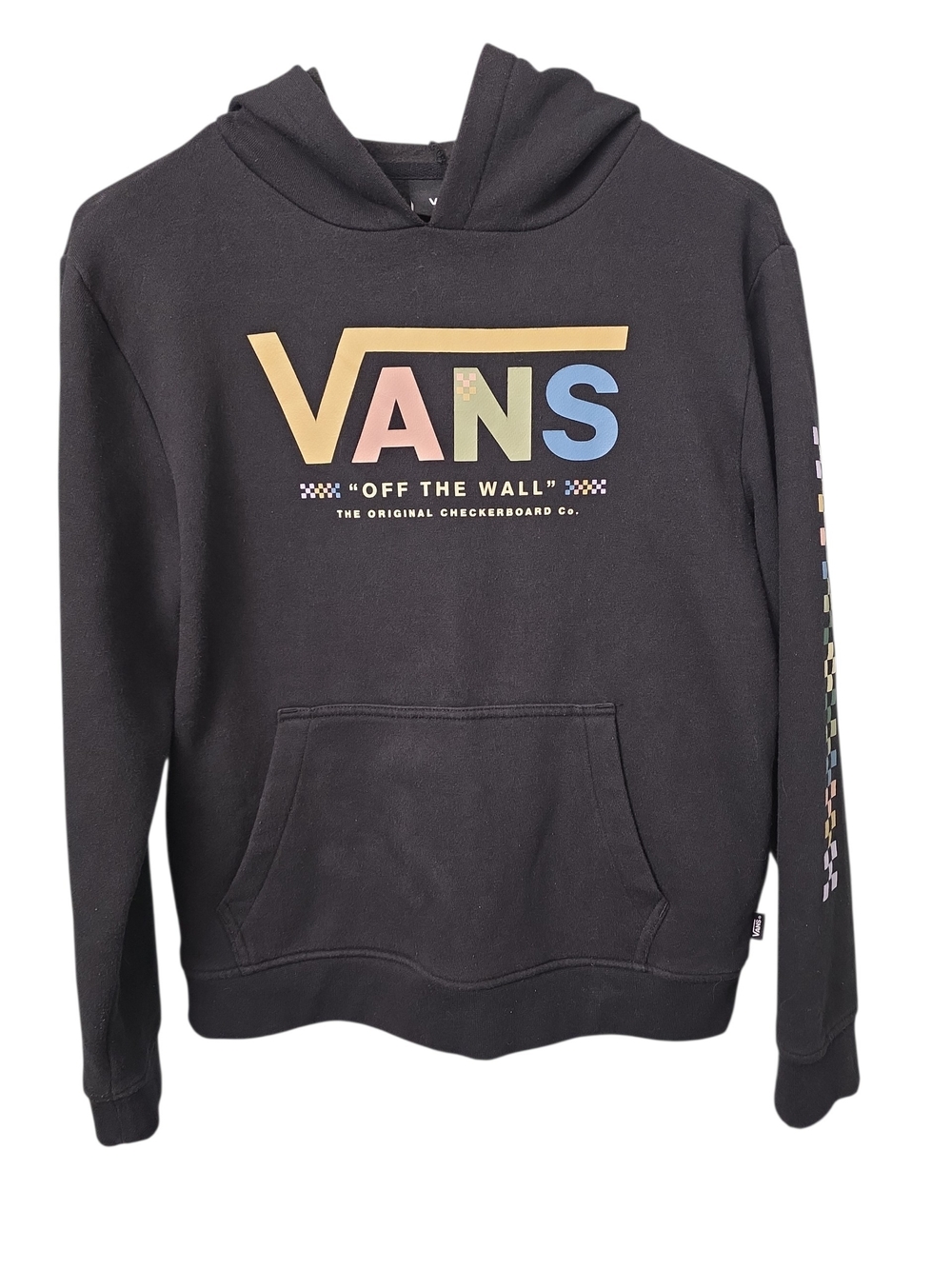 Vans Off The Wall Black Hoodie with Multicolor Logo